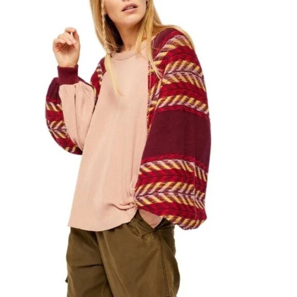 Free People Rainbow Dreams Batwing Sleeve Knit Sweater - Picture 1 of 5